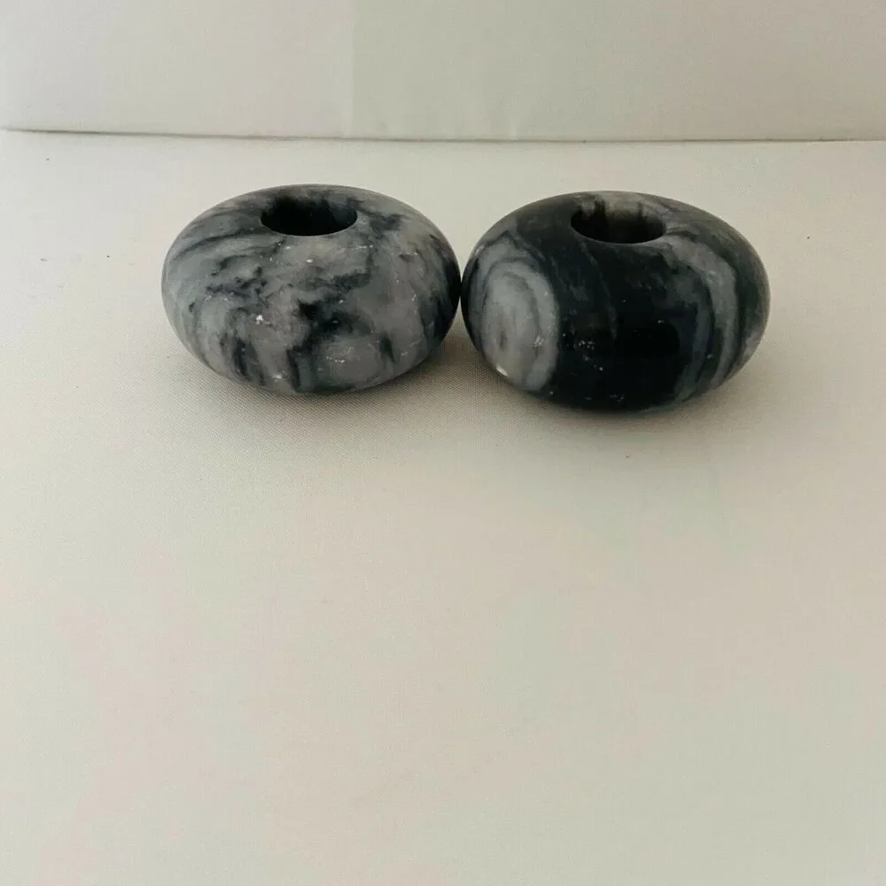 #3456 Marble Taper Candle Holders